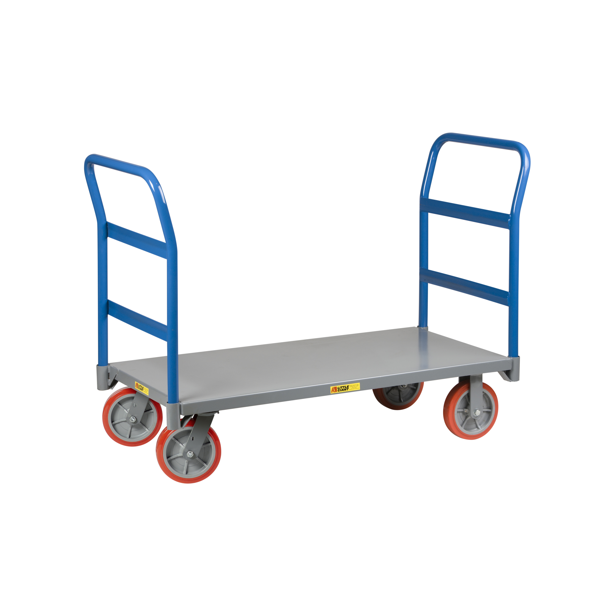 Little Giant Double Handle Platform Truck - 30in. x 72in., 3600-Lb. Capacity, 8in. Polyurethane Wheels, Model# NBB-3072-8PY-2H